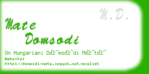 mate domsodi business card